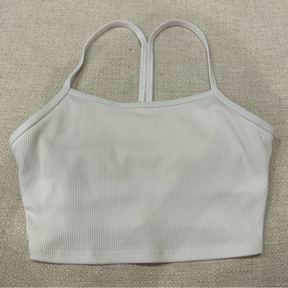 Alo White Ribbed Tank